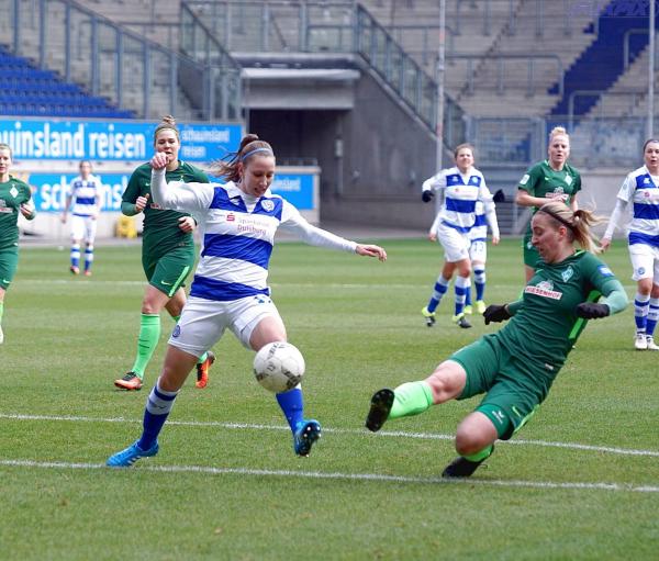 Die MSV Frauen bezwingen Werder Bremen mit 1:0